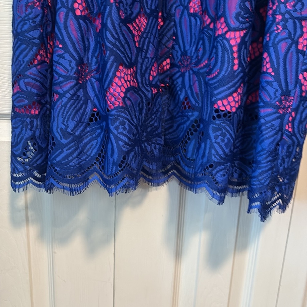 NWT Lilly Pulitzer Camella Dress Royal Purple Two Tone Orchid Lace Dress Size 10 - Picture 6 of 6